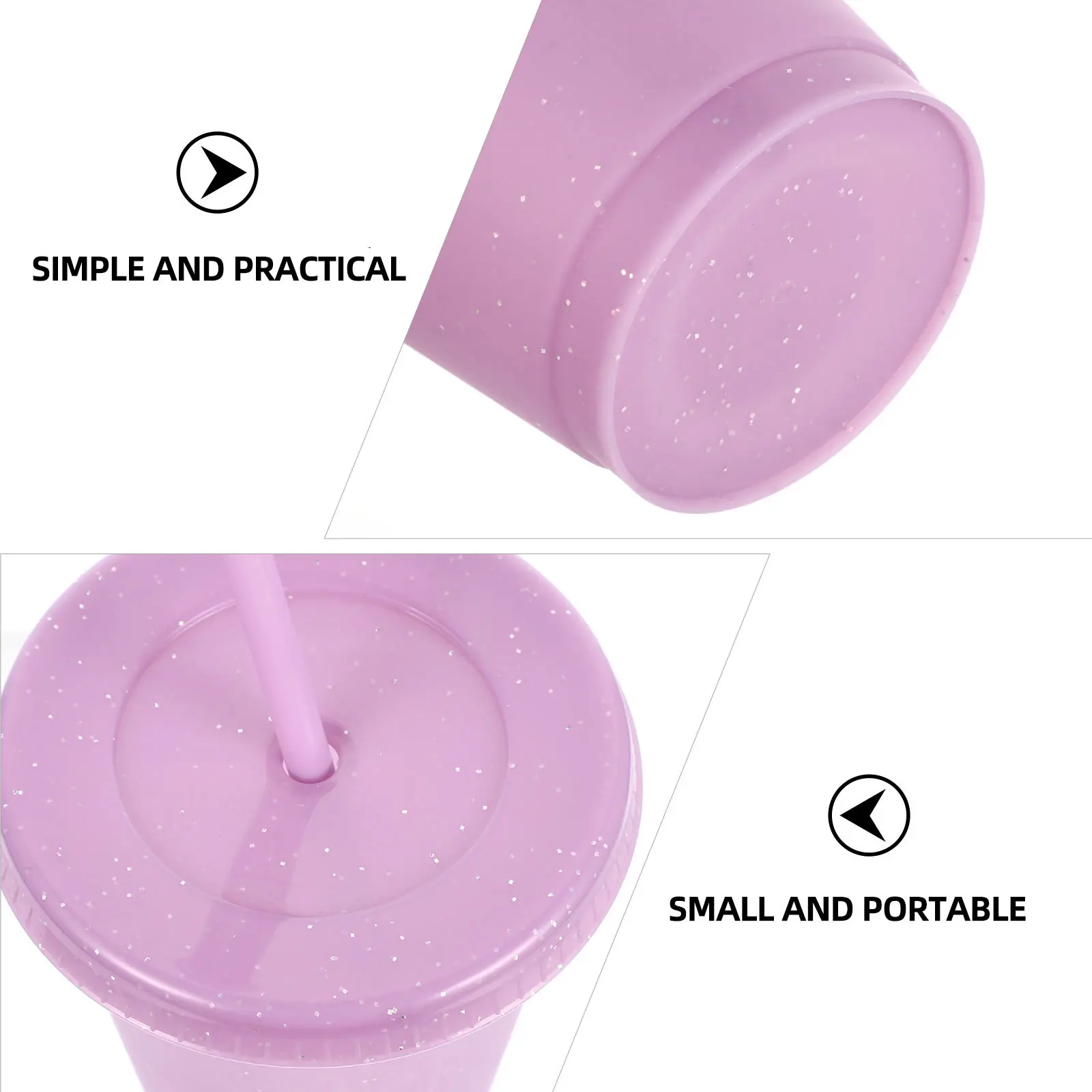 

1pc Straw Cup Premium Leak-Proof Dust-Proof Seal Lid Bpa-Free For Kids Children Plastic Drinking Water Bottle Storage Container