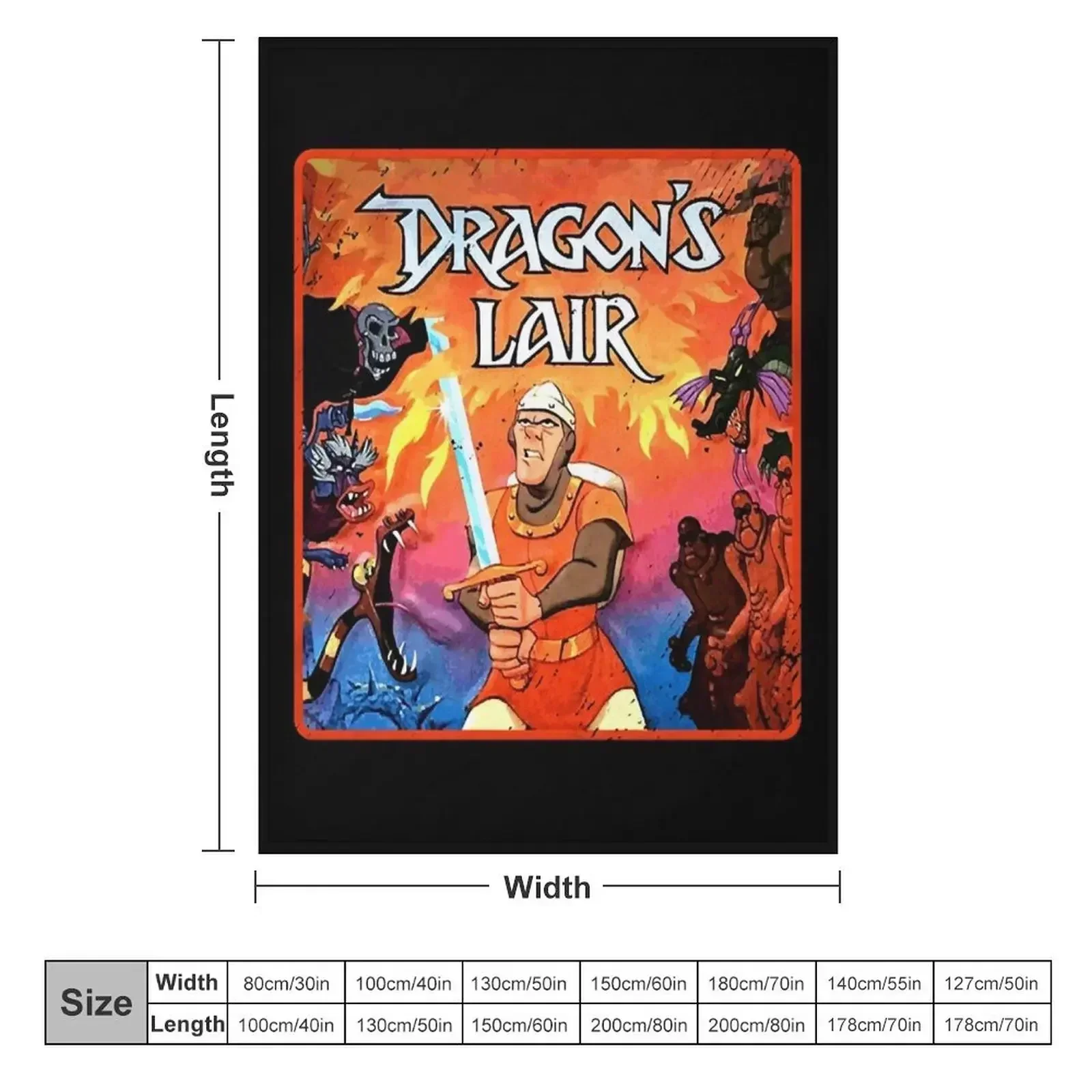 Vintage Dragon's Lair Throw Blanket Blankets For Bed Flannel Fabric Blankets