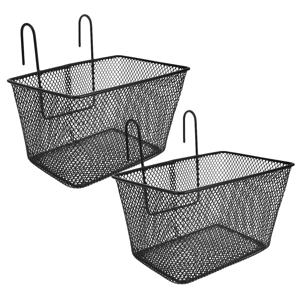 

2 Pcs Front Basket Storage Bicycle Boy Child Riding Iron Rear Bike Baskets Convenient