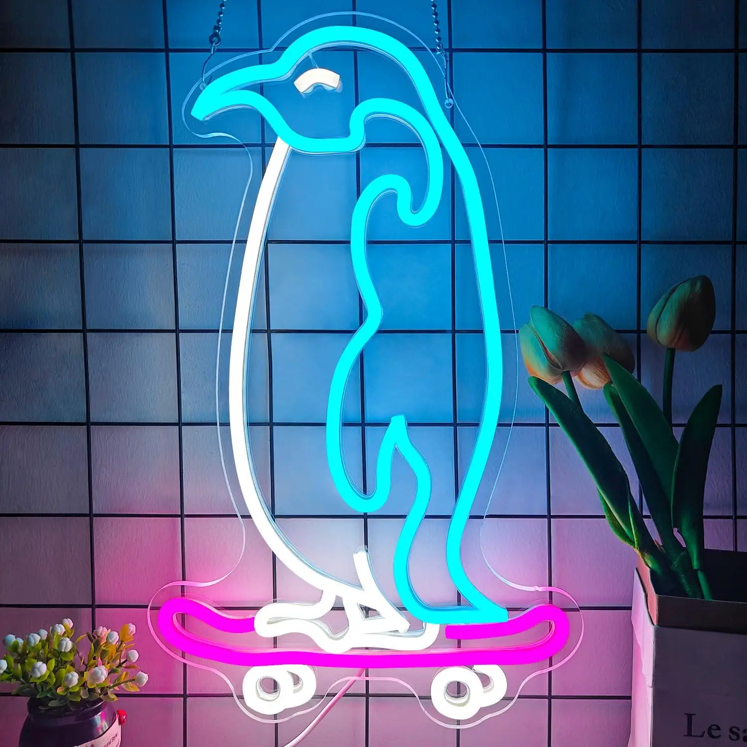 insegna-al-neon-a-led-dimmerabile-usb-a-forma-di-pinguino-su-skateboard-per-cameretta-bambini-caffetteria-negozio-di-skate-sala-giochi-decorazione-murale-luce-notturna