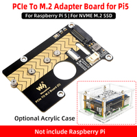 PCIe To M.2 Adapter Board (D) for Raspberry Pi 5 to NVMe M.2 SSD 2280 / 2260 / 2242 / 2230 Size Gen2 Gen3 Support for RPi 5