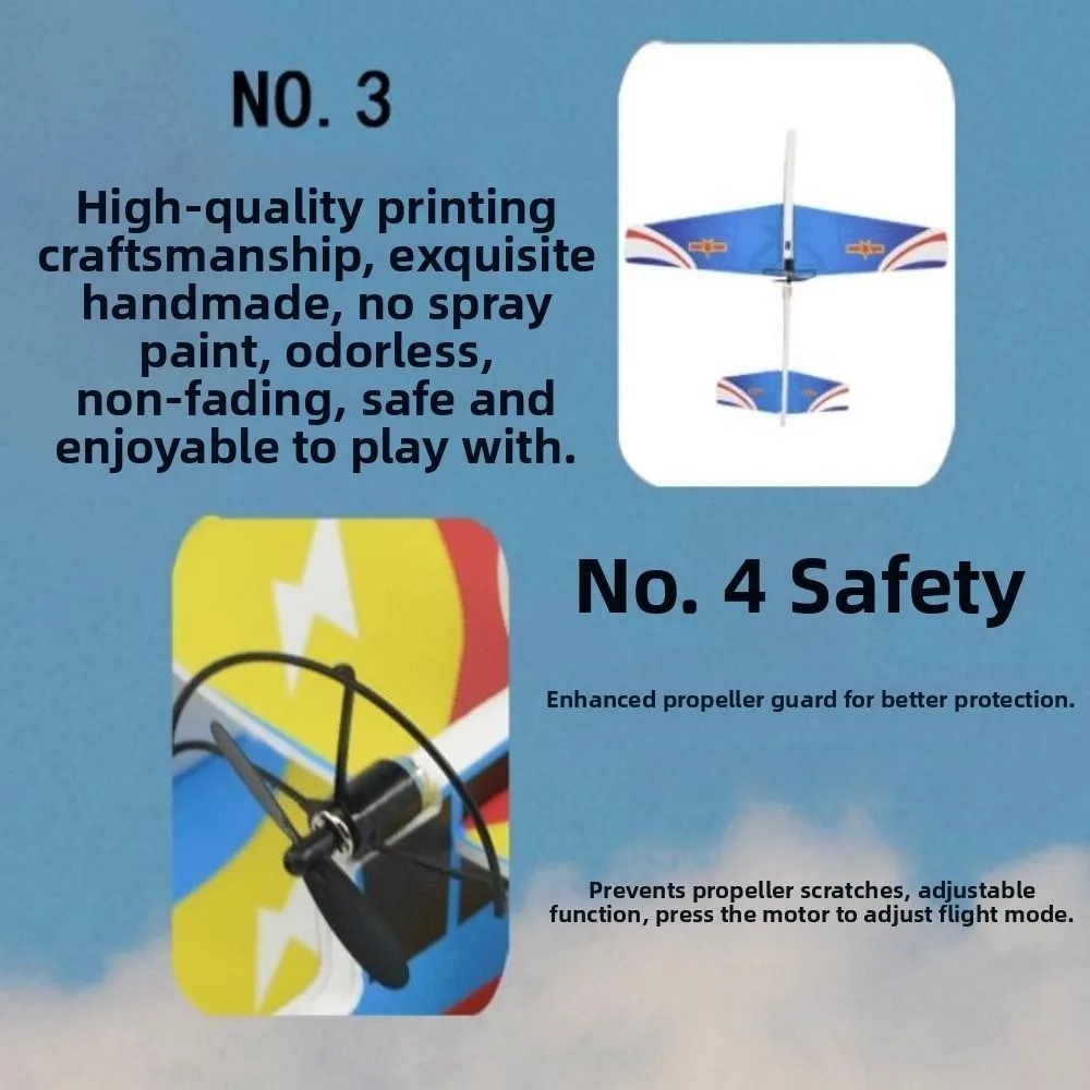 

USB Rechargeable Spinning Hand Paper Airplane with LED Light 35*9*32mm Electric Large Foam Glider Aircraft PP
