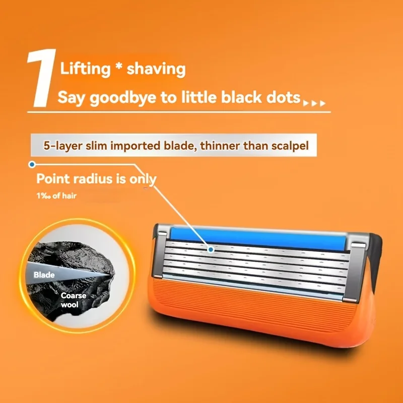 16/12/8/4Pcs Men's Razor 5-layer Men's Razor Pro Power Shaving Shaver Male Face Beard Hair Trimmer 5 Layer Blades Replacement