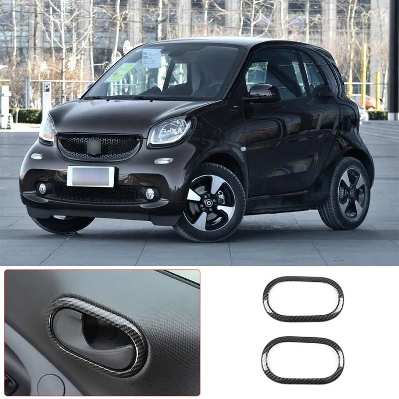 

For Mercedes-Benz Smart 451 453 Fortwo 2010-2021 Carbon Fiber/Red Door Inner Handle Frame stiker