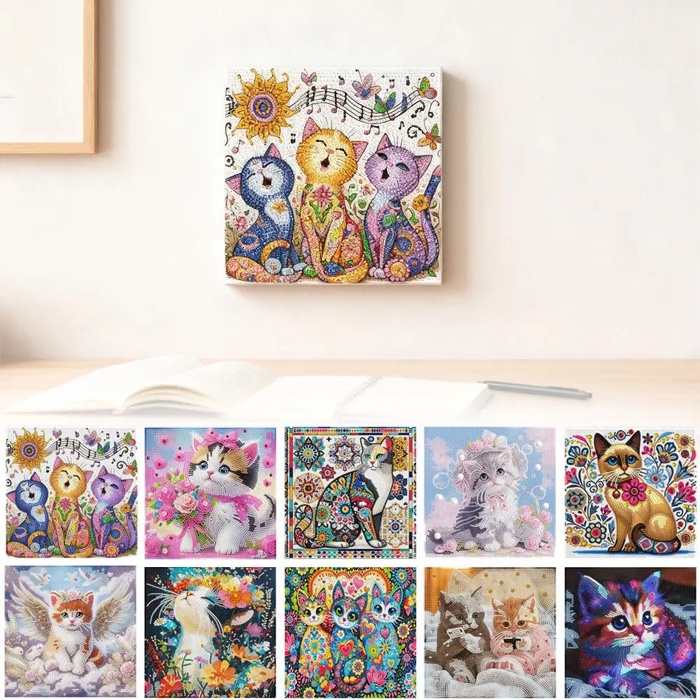 

Diamond Art Painting Kits Flowers Cat Full Round Square Embroidery Handmade Picture Stitch Diamonds Cross Kit P3R5