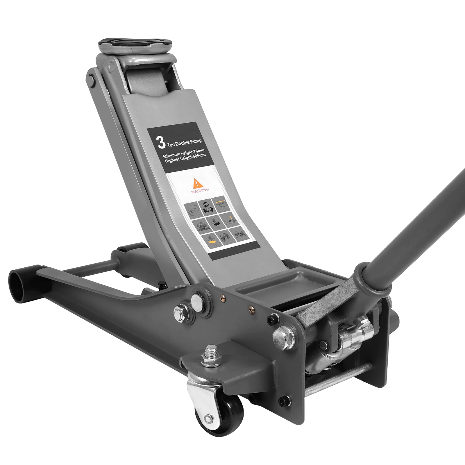 

3T Adjustable Off Road Jack with Big Wheels Tire Changing Hydraulic Jack Rust Proof For Small Cars & Trucks