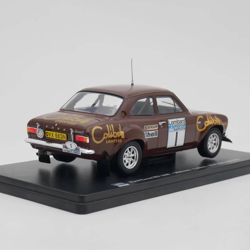 IXO 1:24 Scale Ford Escort RS 1600 WRC 1974 Brown Alloy Car Model Adult Classic Collection Souvenir Static Display Gift Toy