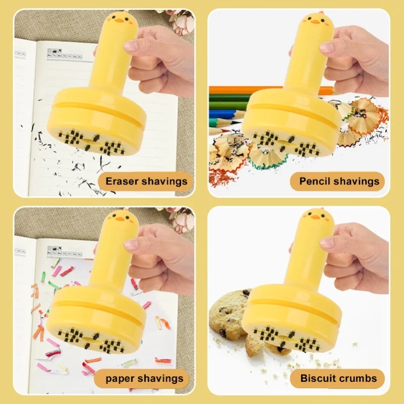 مكنسة كهربائية محمولة لسطح المكتب على شكل فرخ قابلة لإعادة الشحن، نظام ترشيح قوي وجميل، منظف غبار للطاولة المحمول