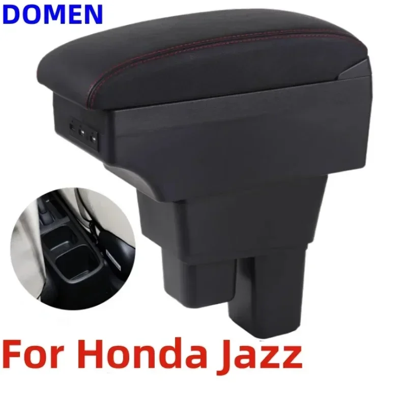 

NEW For Honda Jazz Armrest box For Honda Fit Jazz 2 Car Armrest 2008-2013 Arm Storage box car accessories with USB