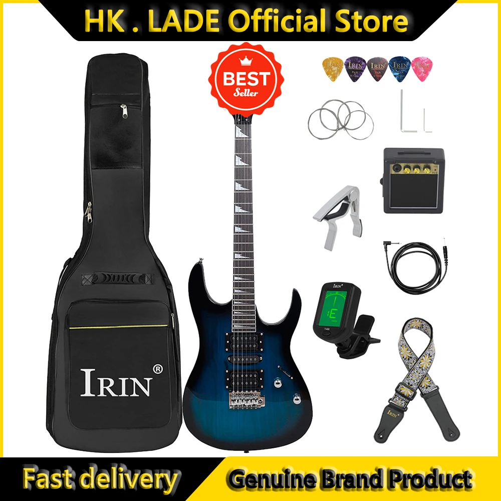 IRIN 24 trastes 6 cuerdas Guitarra eléctrica Cuerpo de arce Cuello de arce Guitarra eléctrica con amplificador Piezas y accesorios de guitarra necesarios