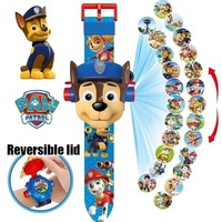 Paw Patrol Watch Cartoon 3D Projection Watch Chase Rubble Marshall Skye Anime Digital Watches Model Children Toy Wristband Watch