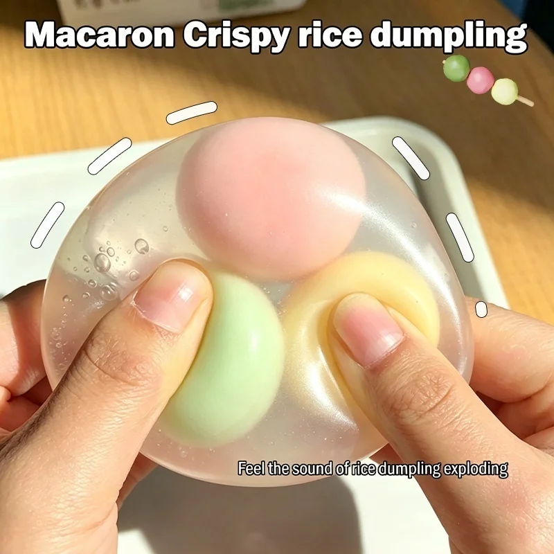 Tangyuan Crispy Squish Ball Sesame Pattern Squeeze Toy Non-toxic Stress Relief Sensory Play With Decompression Anxiety Relax