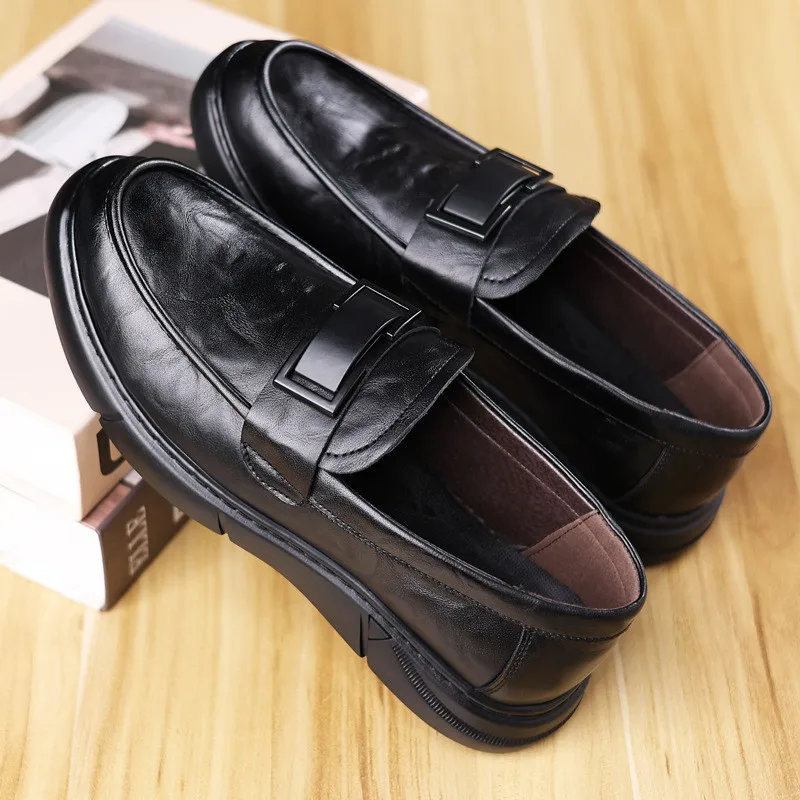 

Black Shoes Men Luxury Business Oxfords Leather Breathable Formal Dress Male Office Wedding Flats Rubber Footwear Mocassin Homme