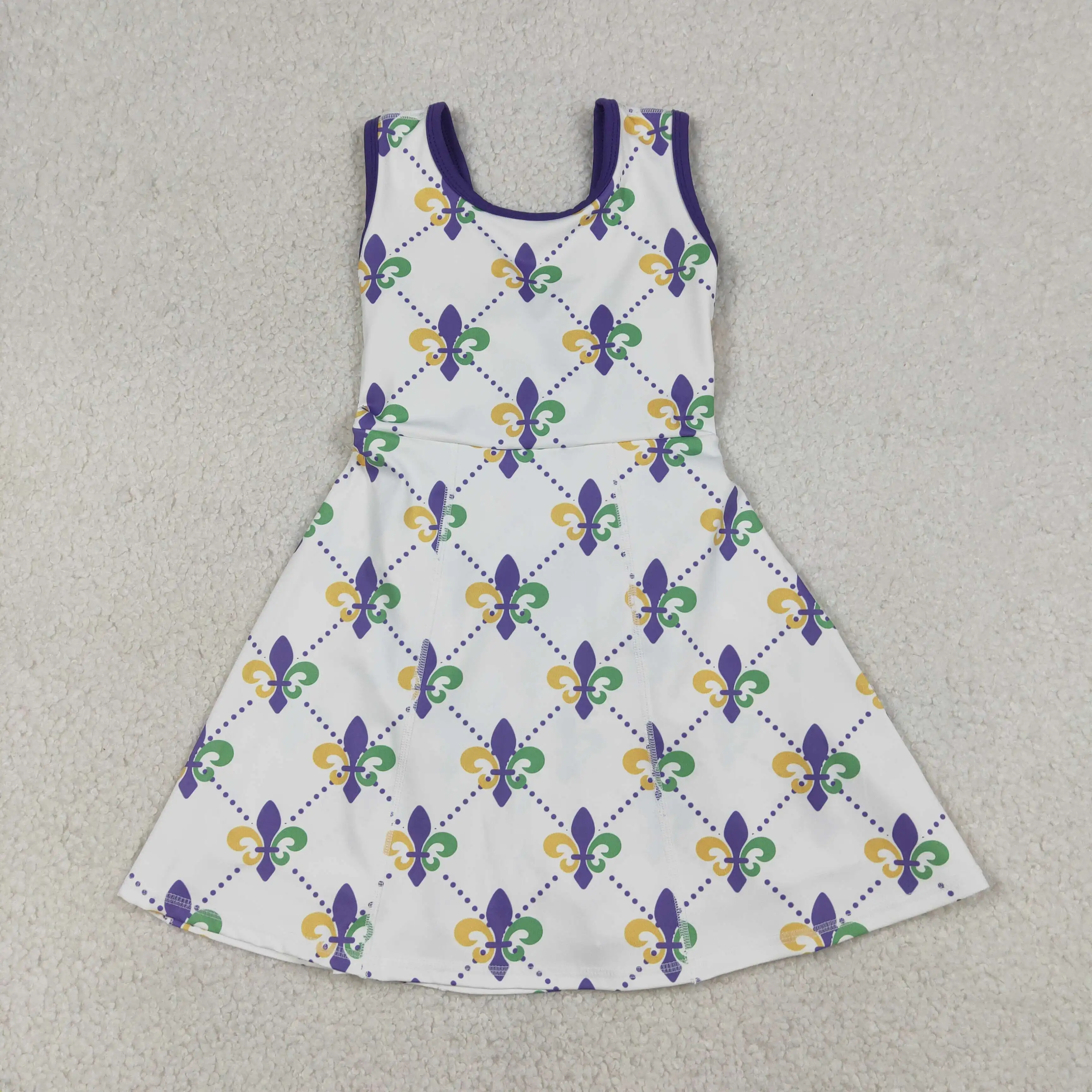 

z1119-02 GSD2944 girl dresses baby girl clothes yoga sleeveless Dress Wholesale Boutique kids clothes girl