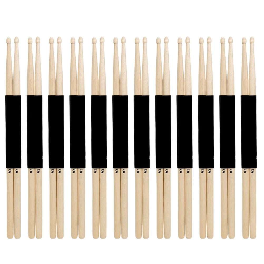 

12Pairs Maple Drumsticks Balanced Lightweight Sturdy for Professional Drummers Drum Practice Equipment Drum Sticks