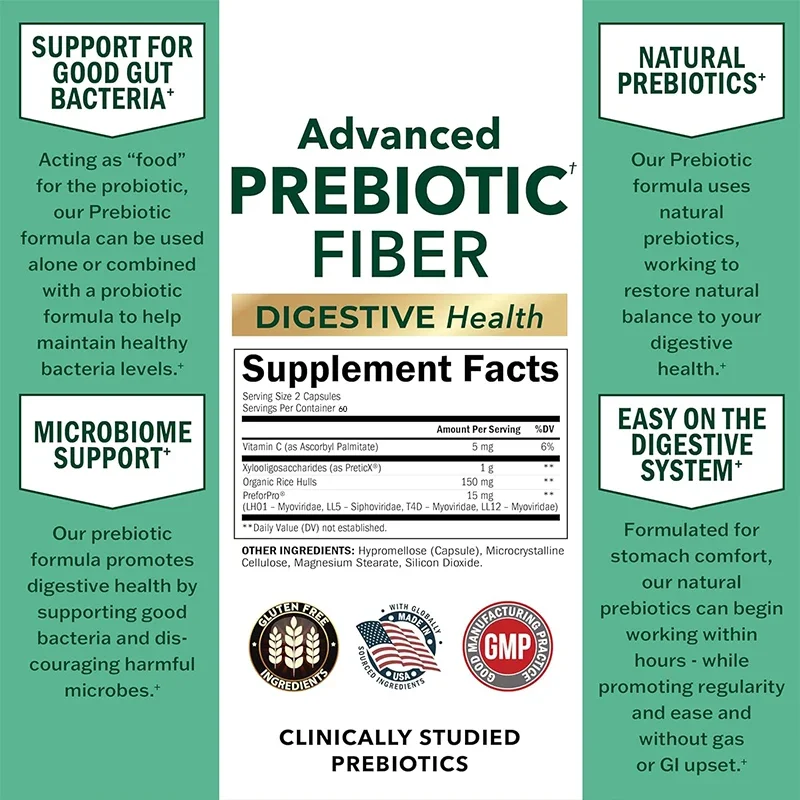 Probiotics Promote Digestive Health, Quick Acting Supplements, Alleviate Intestinal Microbiota Expansion Support, 60 Capsules