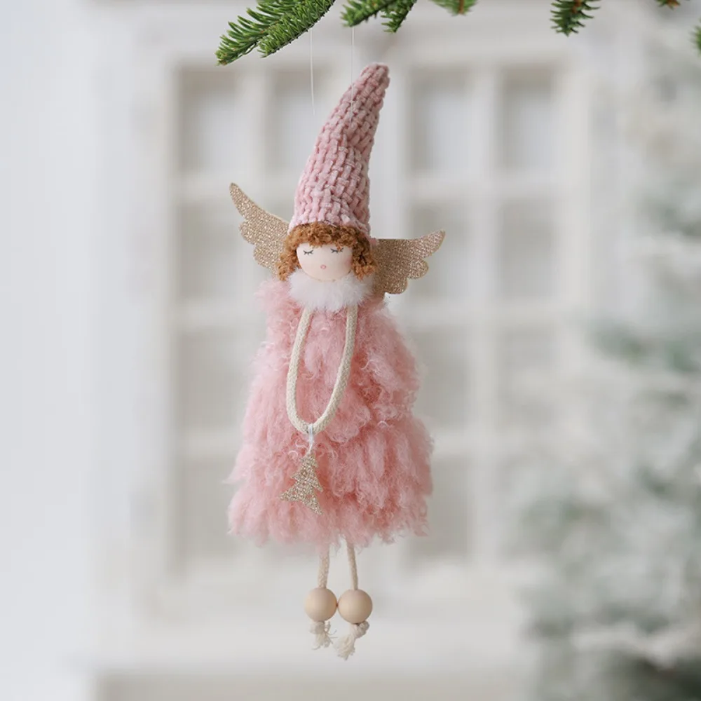 Christmas Angel Dolls Pendant Plush Doll Xmas Tree Hanging Ornament for 2025 New Year Gifts Xmas Party Home Natal Navidad Noel