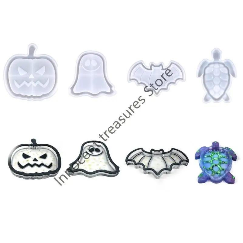 

3XUA Diy Crystal Halloween Mold Форма для эпоксидного лотка, подходящая для литья смолы