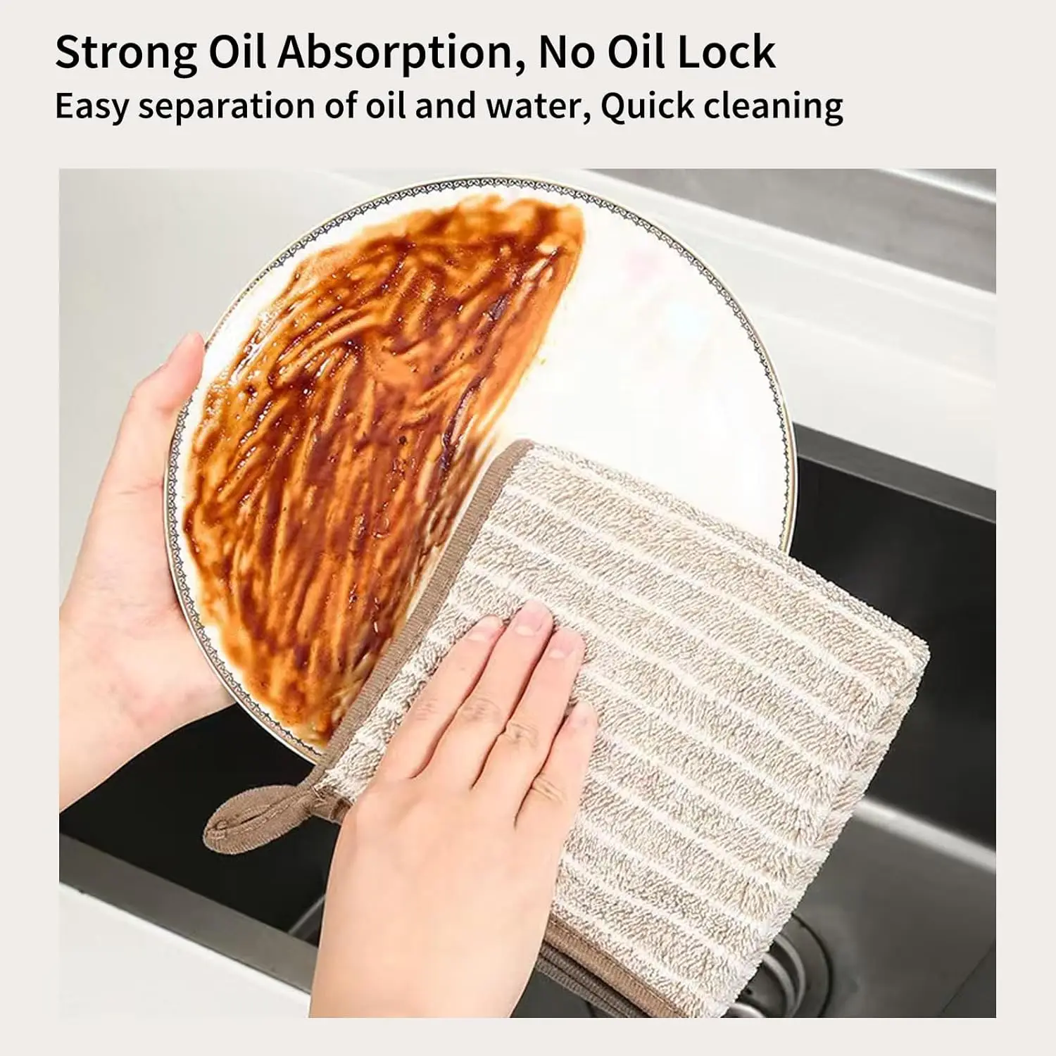 Absorbent Microfiber Cleaning Cloths Thick Quick Dry Bamboo Charcoal Fiber Towels for Car & Kitchen Non-Stick & Washable