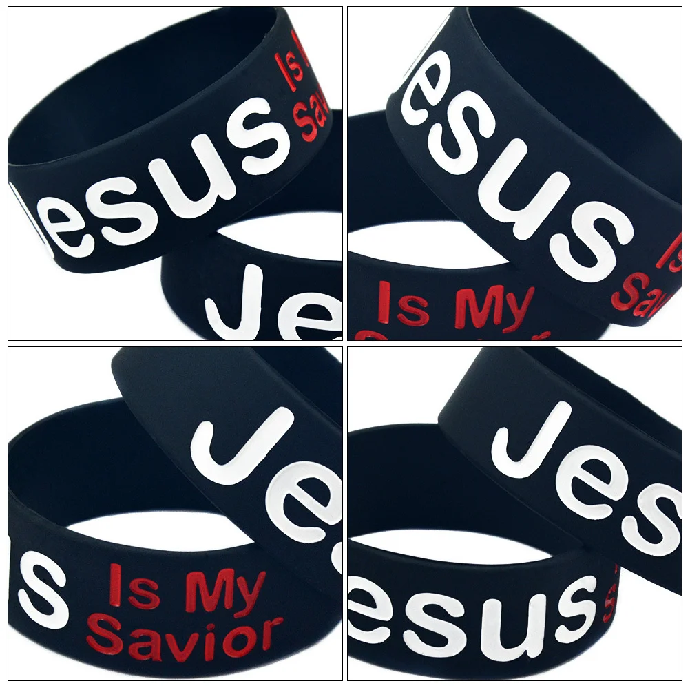 2 PCS Jesusismysavior Silicone Bracelet Wrist Bands Female Stylish Wristband Bangle Straps Fashion Decor