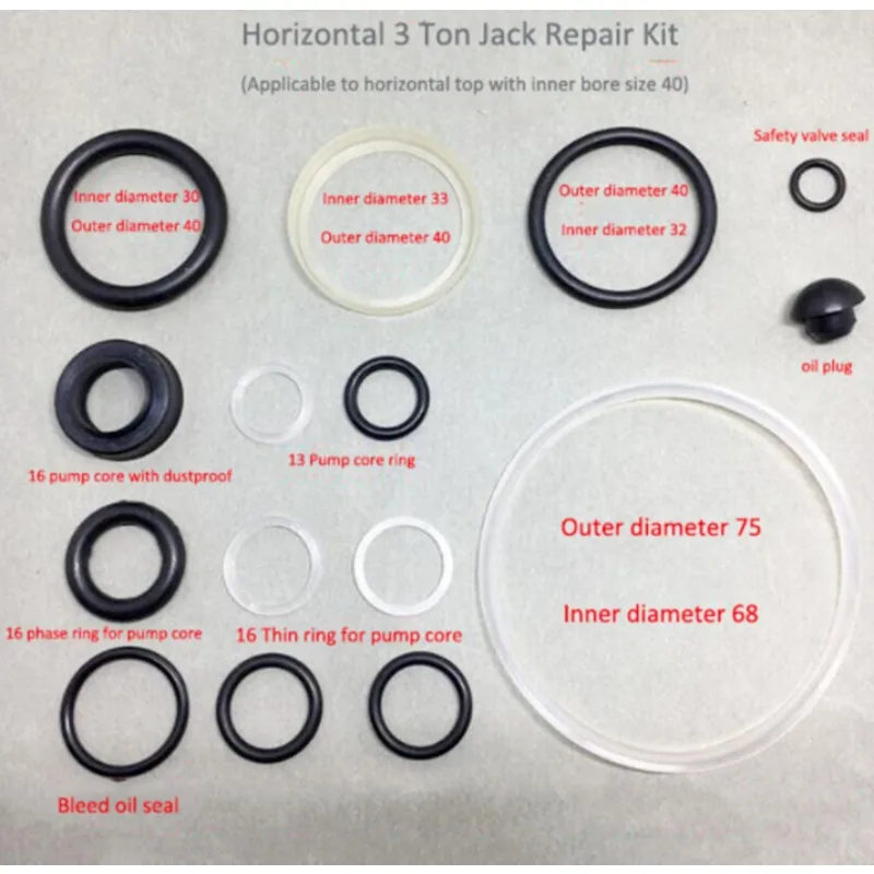 Horizontal 3 Ton Jack Oil Seal complete Set Repair Kit 1set