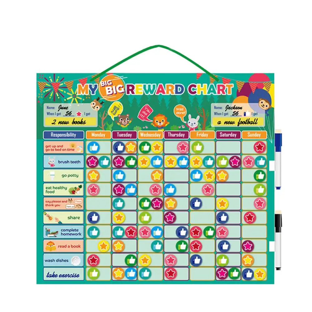 Magnetic Reward Behavior Chores Chart Board Educational Table Calendar Kids Toy