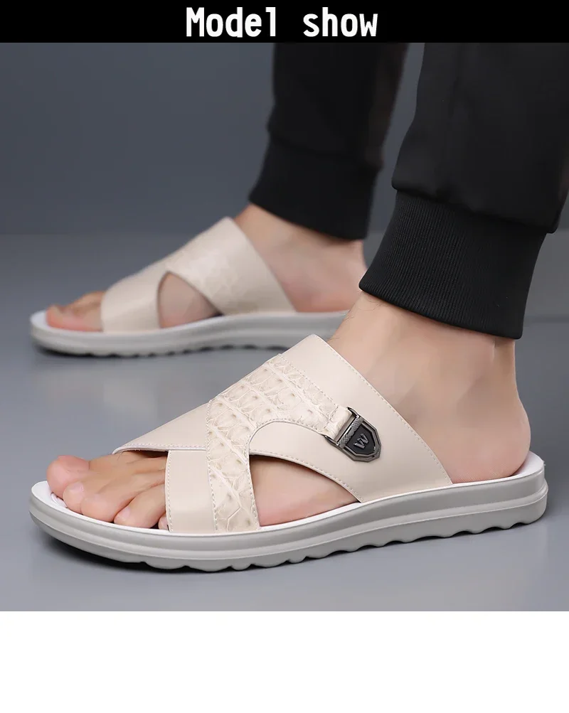 Sommer-Herren-Hausschuhe mit rutschfester, weicher Sohle, modisch, bequem, atmungsaktiv, verschleißfest, für den Außenbereich, zum Fahren, Strandschuhe-9022 – Detail 3