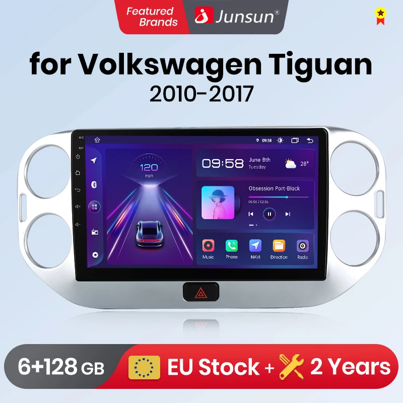 Junsun For Volkswagen Tiguan 2010 - 2017 Car Radio wireless CarPlay Android Auto car intelligent systems No 2 din 2din DVD