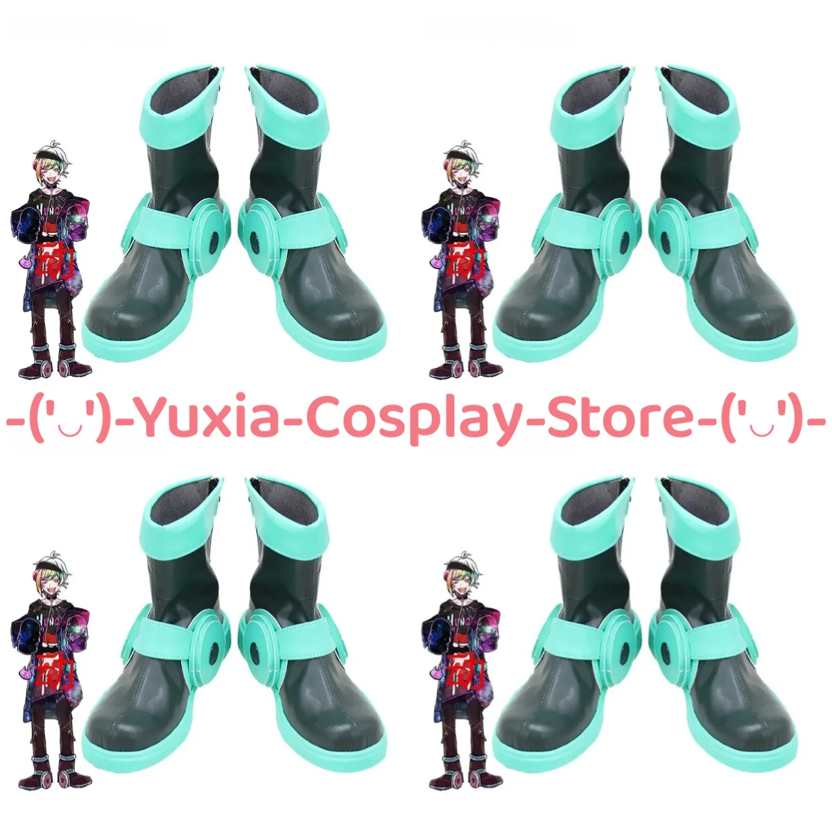 

Yuxiacosplay! Hypnosis Mic Iida Rintaro Cosplay Shoes Anime Character Prop PU Leather Boots Halloween Carnival Party Costume