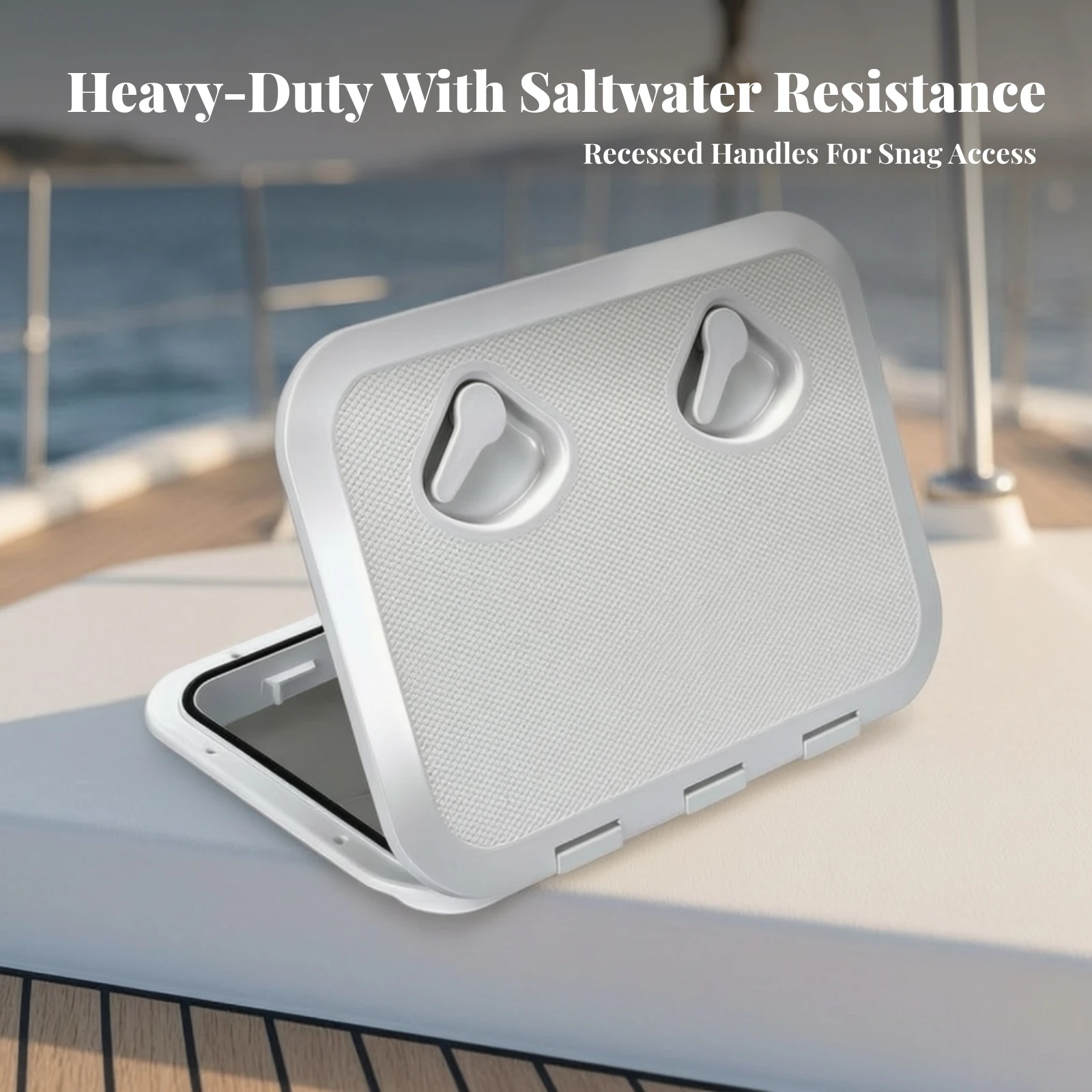 Boat Deck Hatch with Latch Recessed Boat Deck Hatch Cover Marine Compartment Cover Non-Slip Ultraviolet-Resistant for Anglers view 4