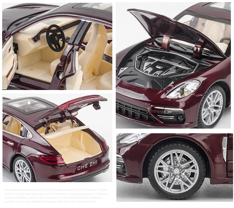 1:24 Porsche Panamera aleación Diecasts y vehículos modelo de juguete simulación sonido y luz tirar hacia atrás juguetes para niños colección regalo