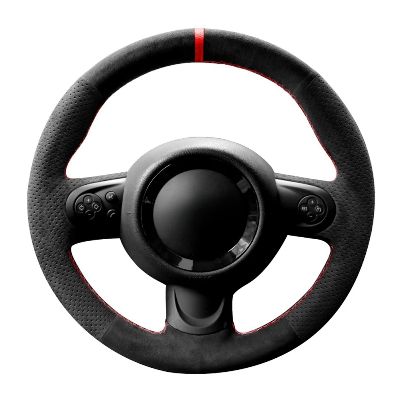 Custom Soft Suede Car Steering Wheel Braid Cover 100% Fit For Mini Cooper/Cooper S One Auto Interior Accessories