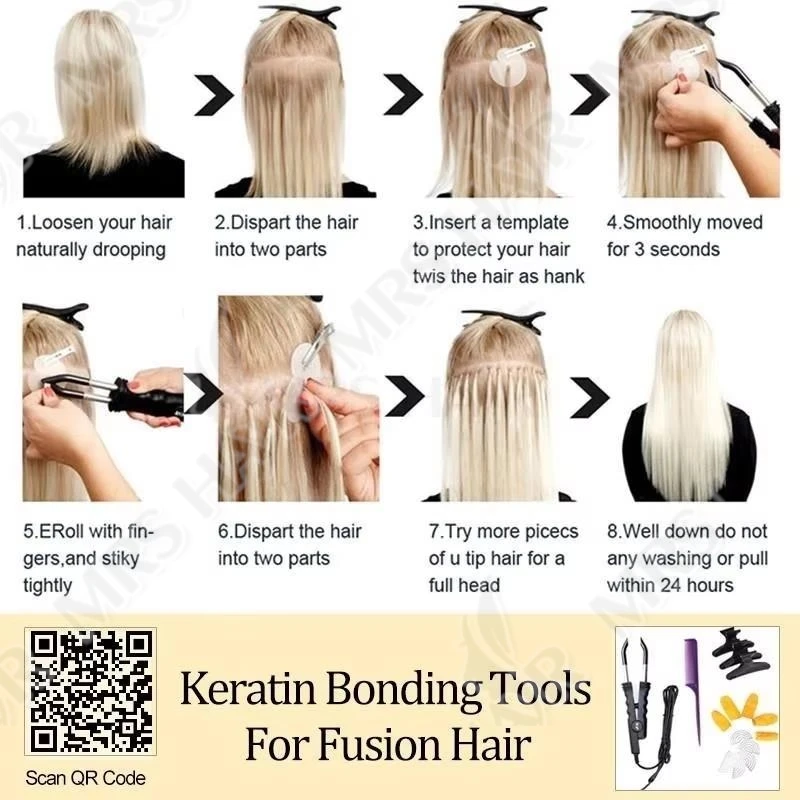 Estensioni dei capelli Fusion con punta a U Estensioni dei capelli umani reali naturali biondi Capsule per capelli alla cheratina lunghe 1,5 cm 50 pezzi / pacco
