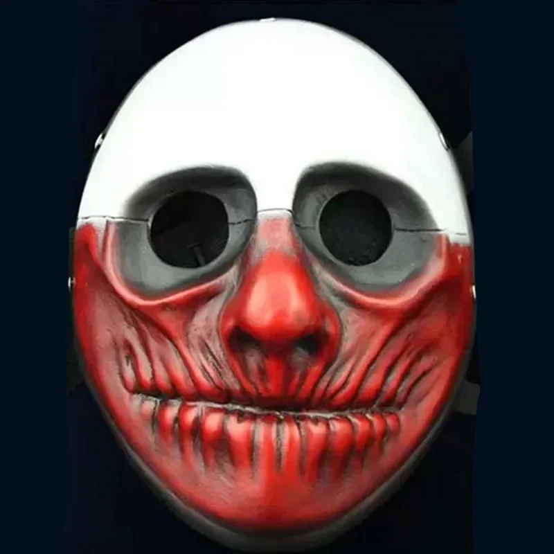 

Halloween Cosplay Payday 2 resin Mask Dallas Wolf Chains Hoxton Horror Clown Mask Pay Day Halloween Theme Party Grimace Mask
