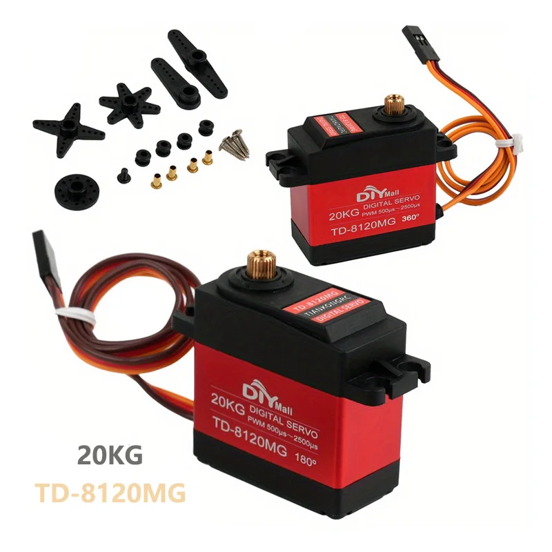 TD-8120MG Metal Gear 20kg.cm Digital Servo High Torque 180°/270°/360° Servos Power Functions Parts For RC Car Model Robot Toys