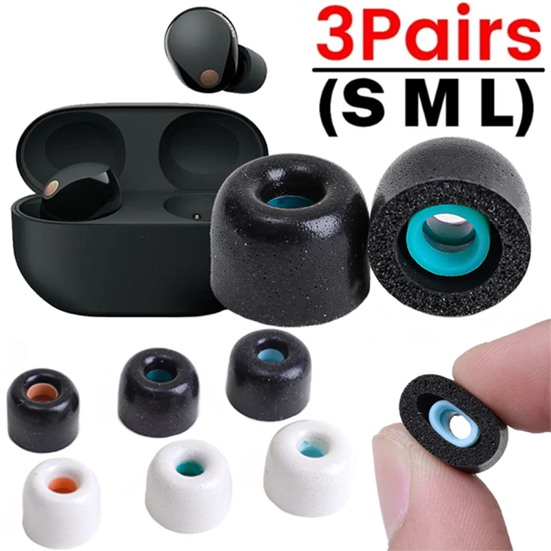 

Replacement Memory Foam Ear Tips for Sony WF-1000XM4 WF-1000XM3 Wireless Earphones S/M/L Anti-Slip Protective Sleeve Ear Caps