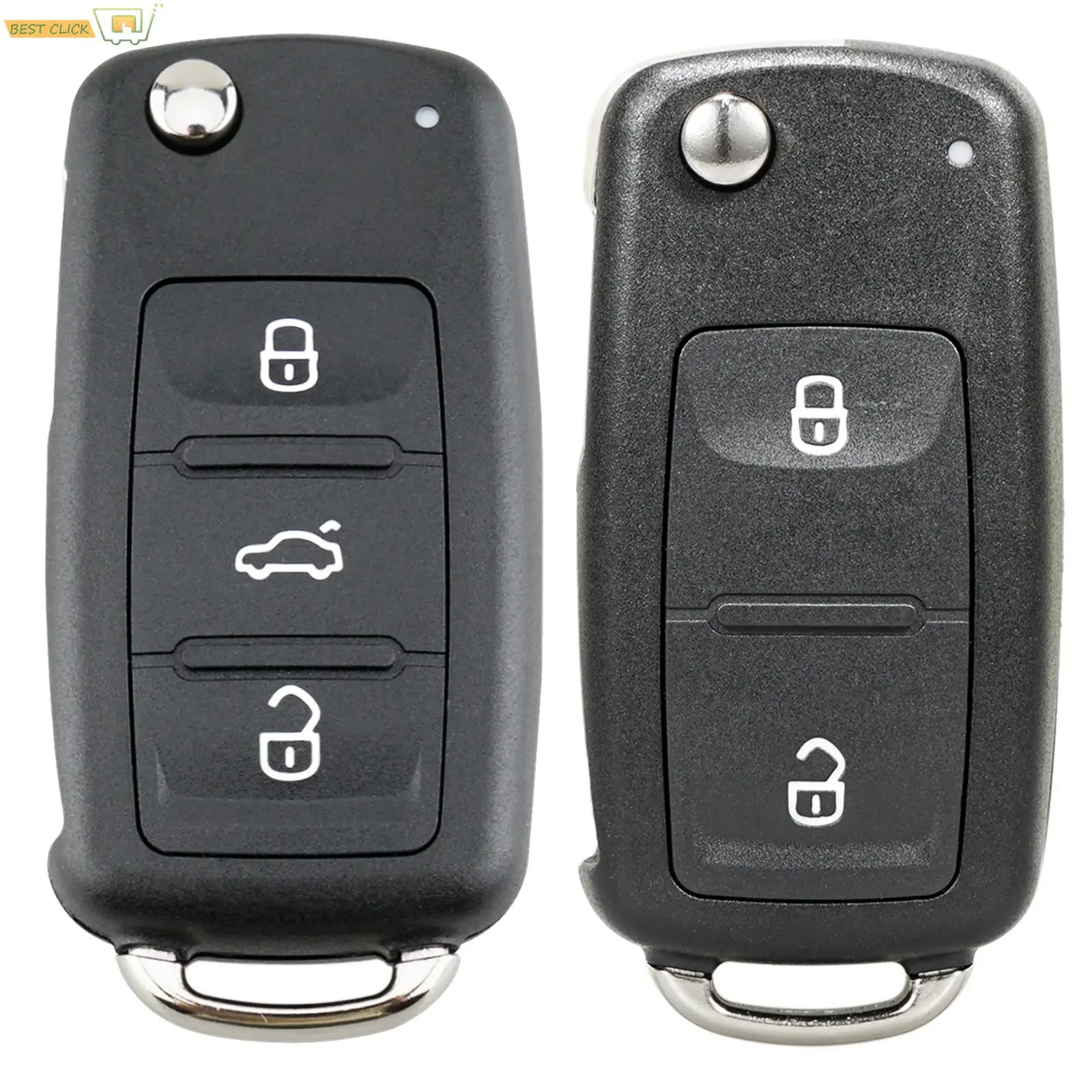 2 3 Button Car Remote Flip Key Fob Case Shell For Volkswagen Golf MK6 Polo Beetle Tiguan Touran Passat Caddy Jetta Eos Scirocco