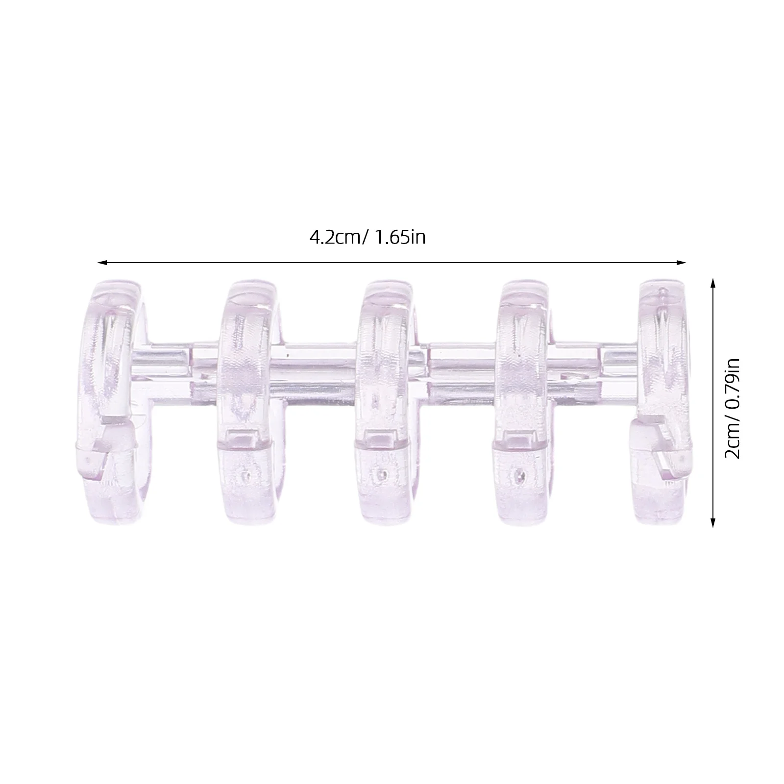 100Pcs Loose-Leaf Binder Rings Transparent Plastic 5-Hole Openable Clips for Office School Index Cards Notebook Binding