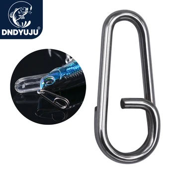 DNDYUJU 20-100 pz In Acciaio Inox Piegato Morto Ovale Split Anelli Loop Richiamo di Pesca Connettore Amo Da Pesca A Scatto Esca Finta Girevole A Scatto