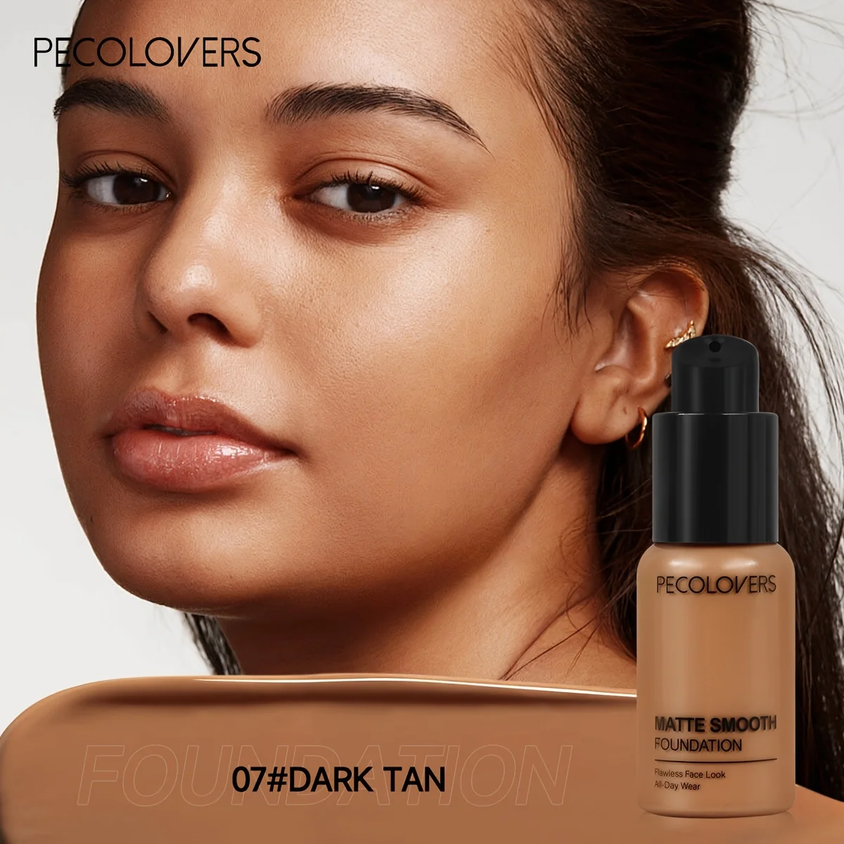 PECOLOVERS Matte Finish Liquid Foundation – Ölkontrollierender, wasserfester Concealer mit vollständiger Abdeckung für alle Hauttöne
