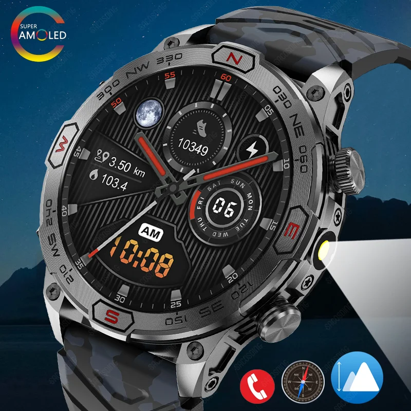 AMOLED Bluetooth call smart watch heart rate blood pressure health monitoring watch Waterproof sports smart watch