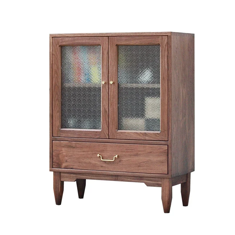 

Black walnut red oak side cabinet, porch storage side cabinet, tea new Chinese Japanese style