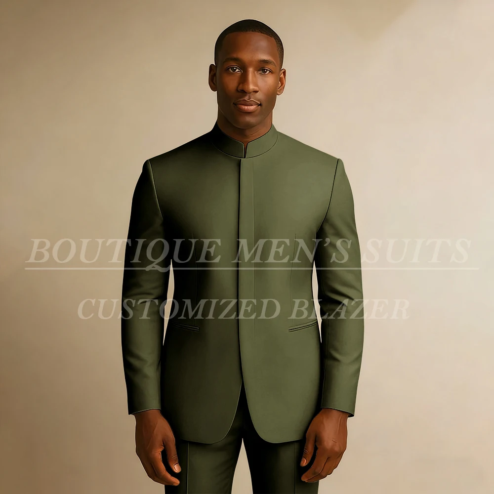 

Customzied 2 Piece Jacket Pants Full Sets Elegant Men's Suits Single Breasted Slim Fit Male Clothing Daily Wedding Outfits