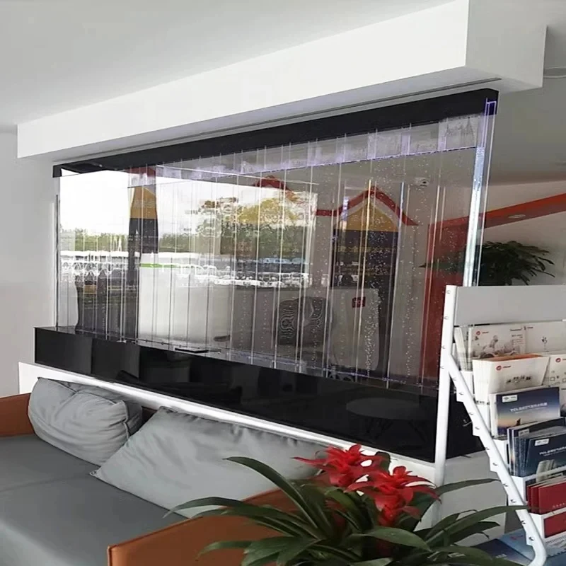 custom.Modern Design Indoor Artificial Waterfall Fountain Wall-Mounted New Dance Bubble Decorative Lighting Screens Room view 2