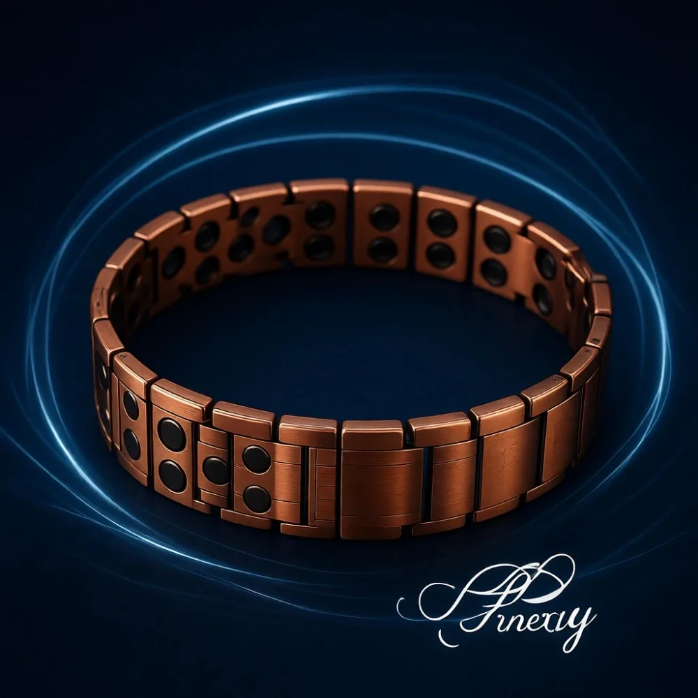 

Магнитный браслет из чистой меди для мужчин, тройной ряд, регулируемый, с инструментом для определения размера