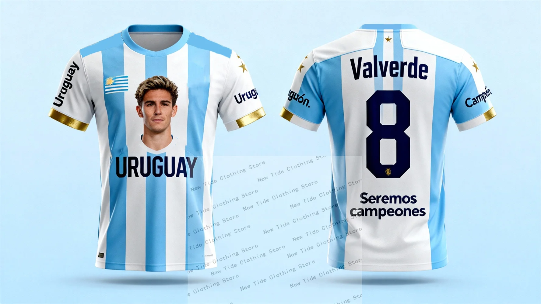 أوروغواي 2026 كرة القدم لكرة القدم جيرسي والقميص للرجال المشجعين - مجموعة معدات نمط المعجبين تظهر دعمك والفخر الآن #2