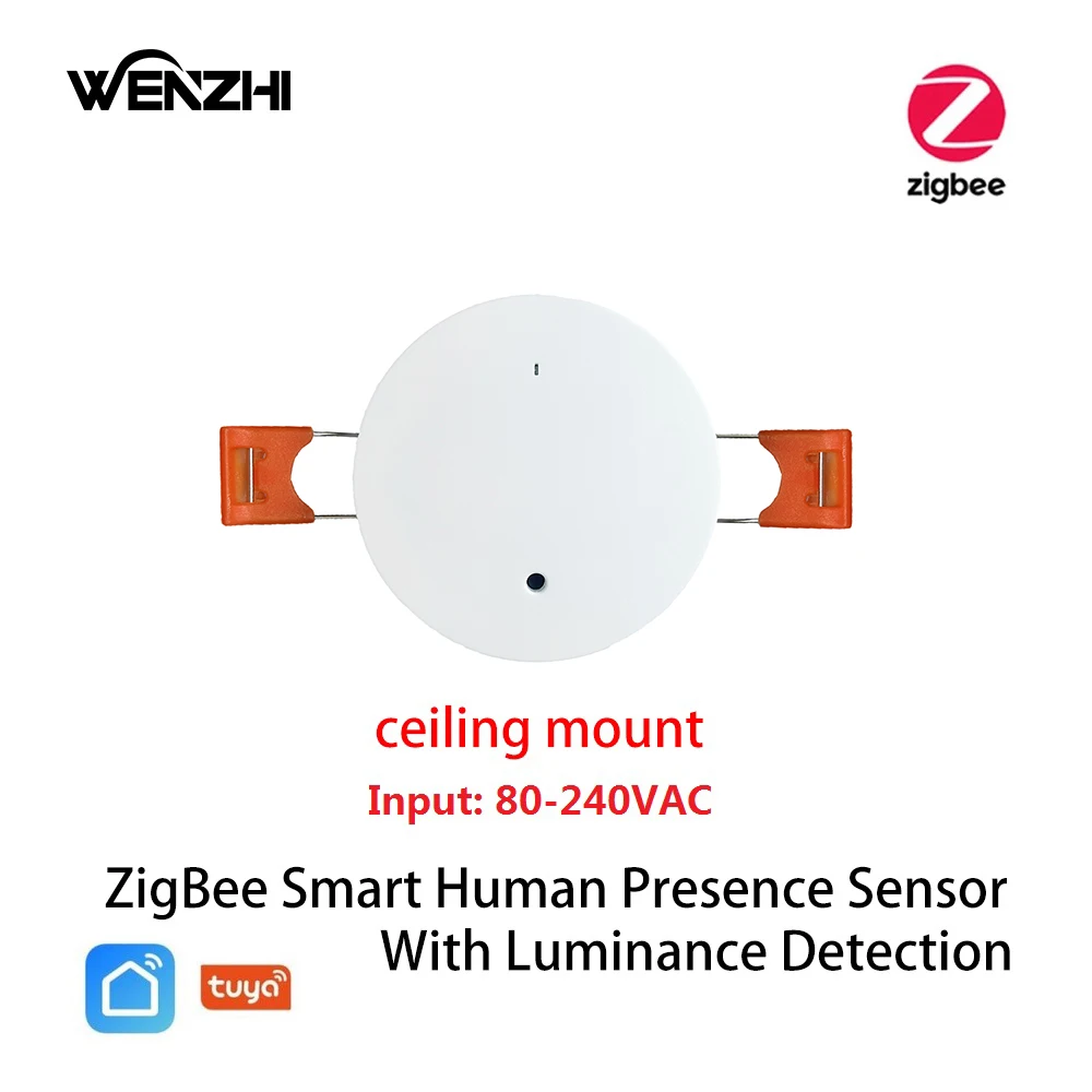 ZigBee Wifi MmWave Bewegungssensor für menschliche Anwesenheit mit Helligkeits-/Entfernungserkennung 5/110/220 V Tuya Smart Life Home Automation