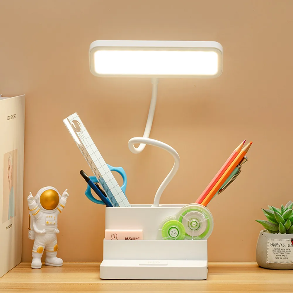 

Desk Lamp Rechargeable Light Usb Led Table Lamp Office Study Reading Desk Night Lights With Pen Phone Holder Function