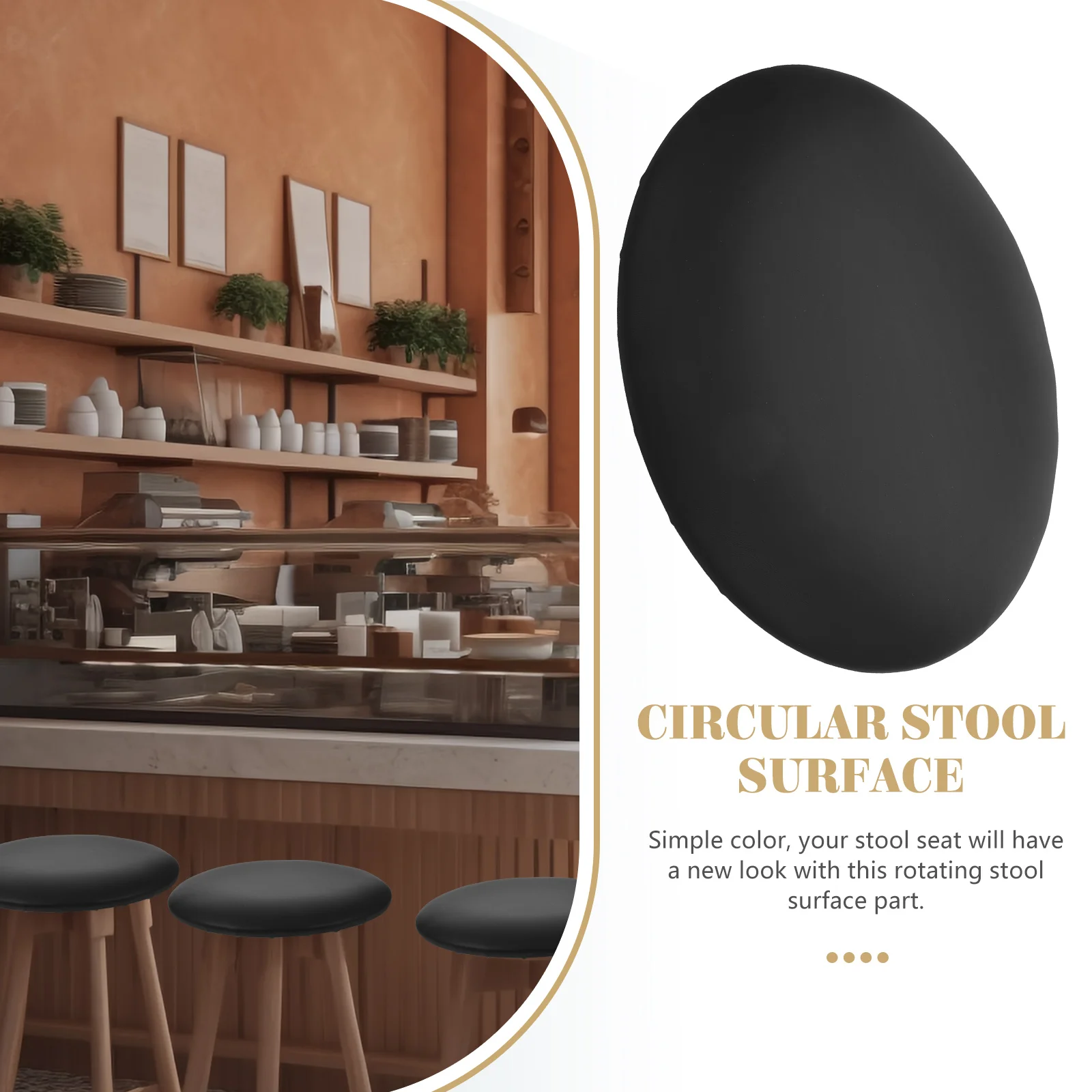 

Round Stool Seat Accessories 30cm Diameter 3cm Thick Black PU Sponge Bench Surface Replacement Part Bar Stool Supply