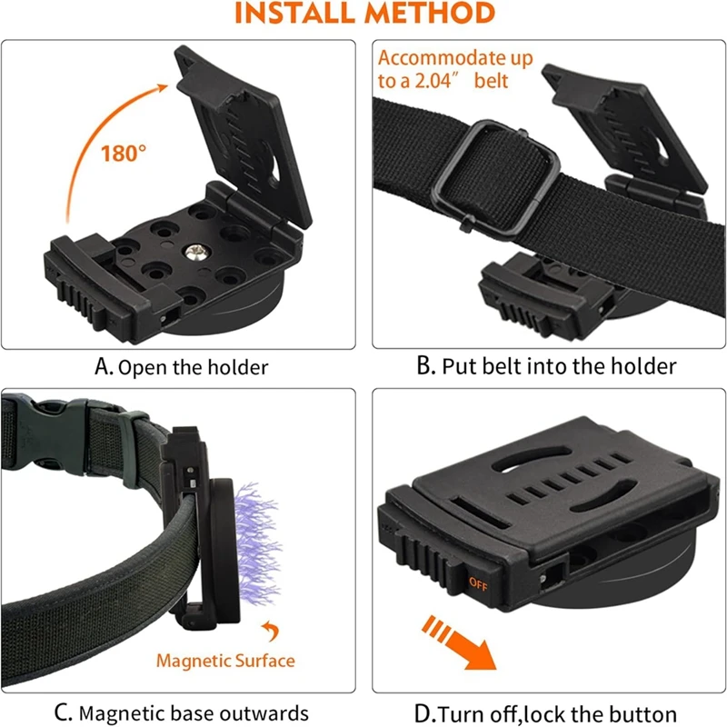 Magnetic Tool Belt Clip With Non-Slip Magnet Tool Holder For Hammer Screwdriver Adjustable Wrench Magnetic Tool